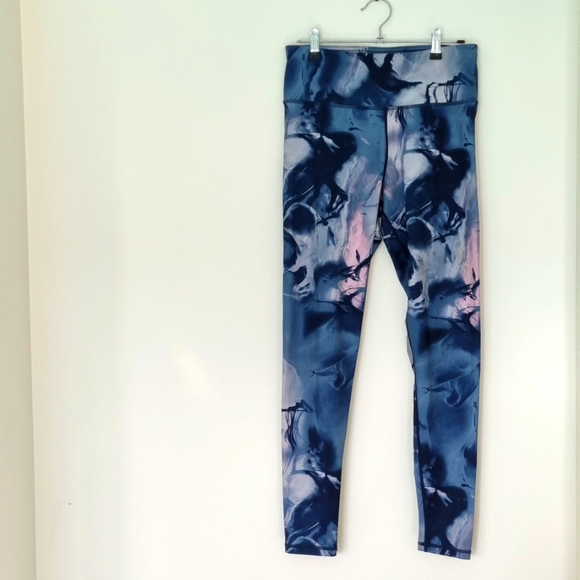 anko Pants - Anko active, light pink/light blue/dark blue marble print, size 12